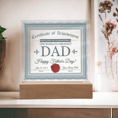 Dad-Certificate Of Achievement-Acrylic Plaque